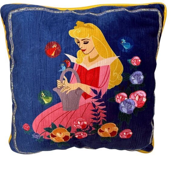 Disney Sleeping Beauty Pillow Princess Aurora Blue Embroidered by Ashley Taylor - Picture 3 of 9